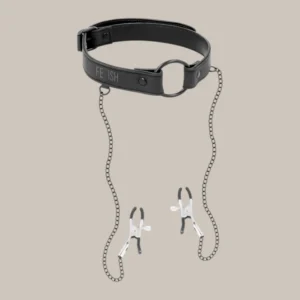 Ring gag con morsetti regolabili per capezzoli